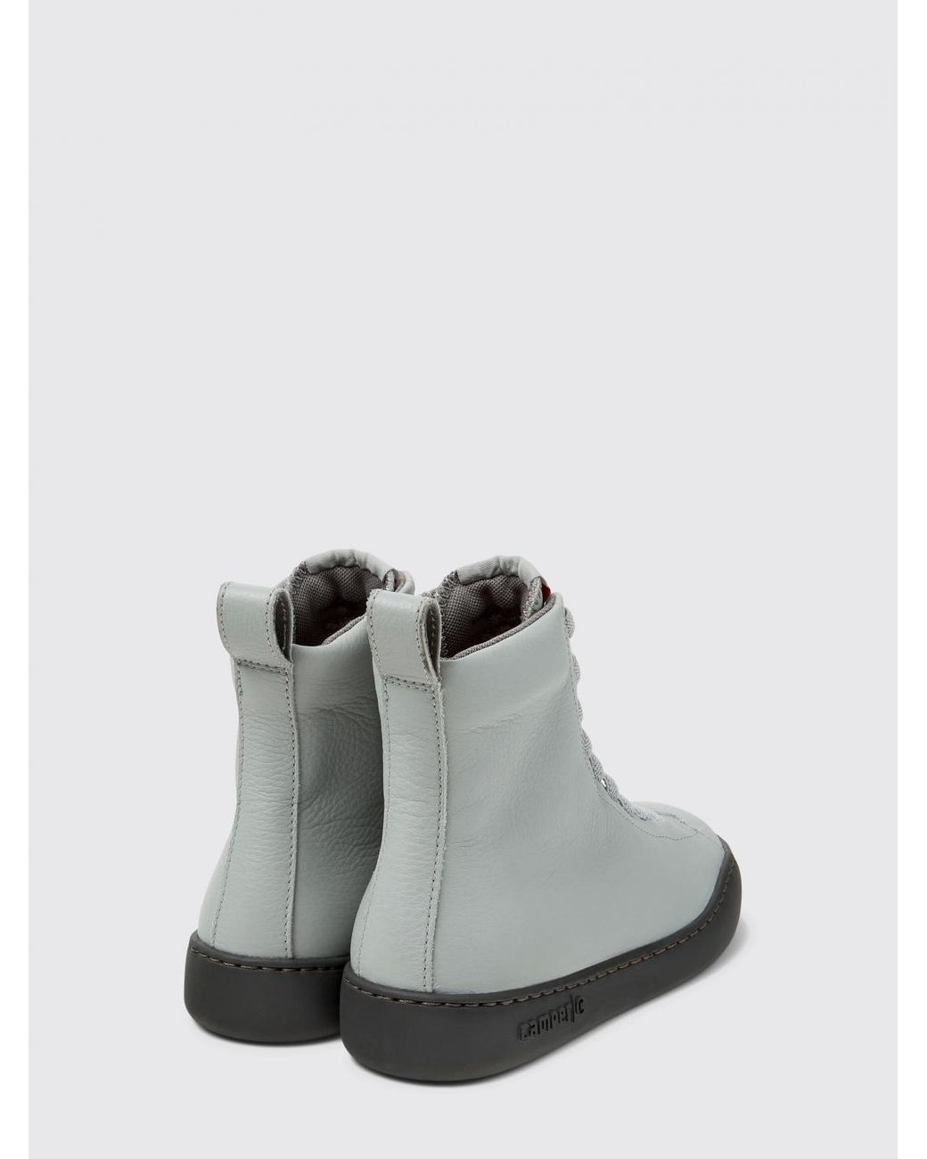 Camper White Peu Touring Grained Leather Ankle Boots