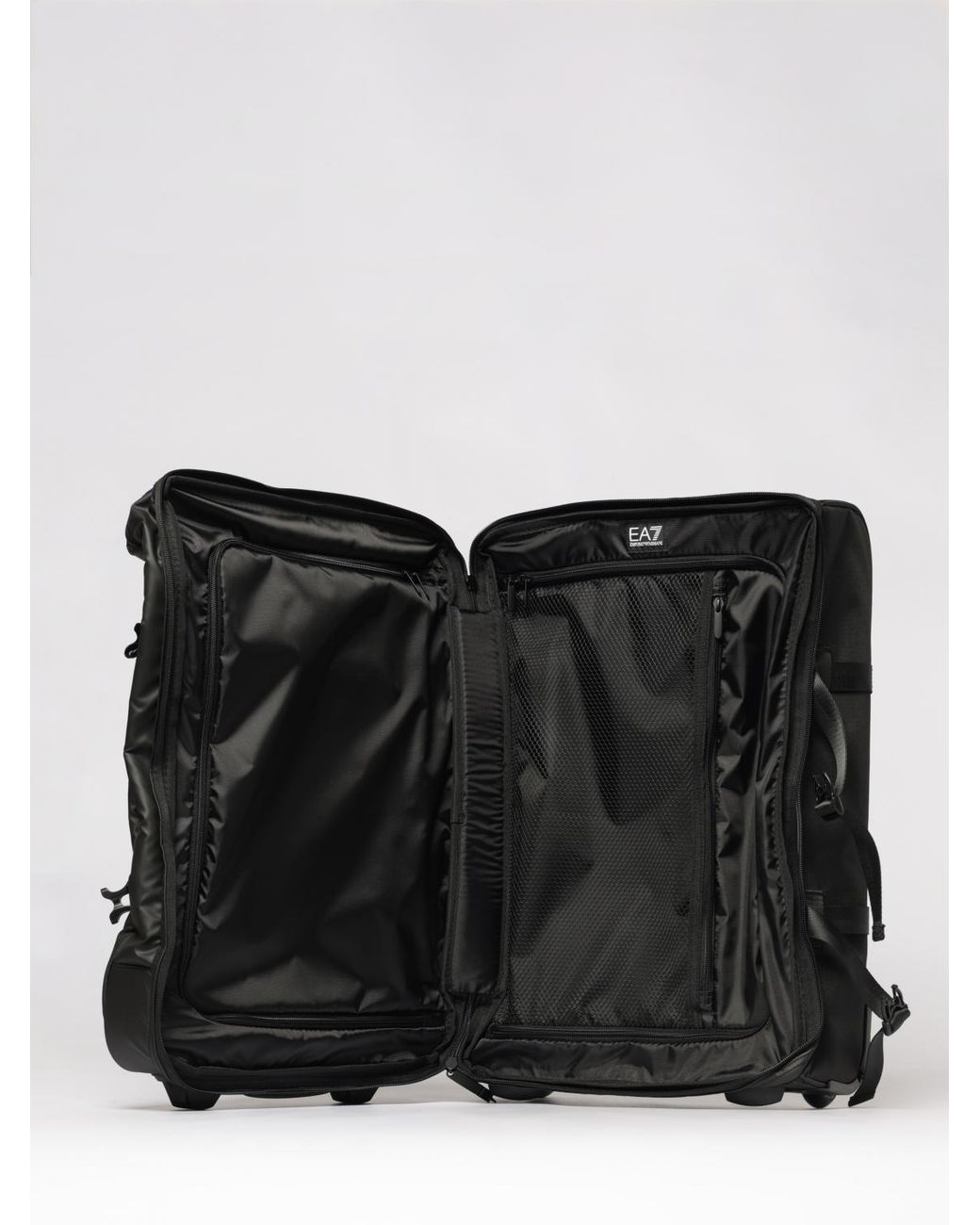 Maleta Trolley De Tejido Engomado EA7 de hombre de color Black