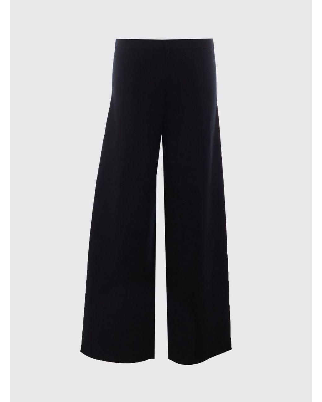 Roberto Collina Black High-Waisted Wide Leg Jersey Palazzo Trousers