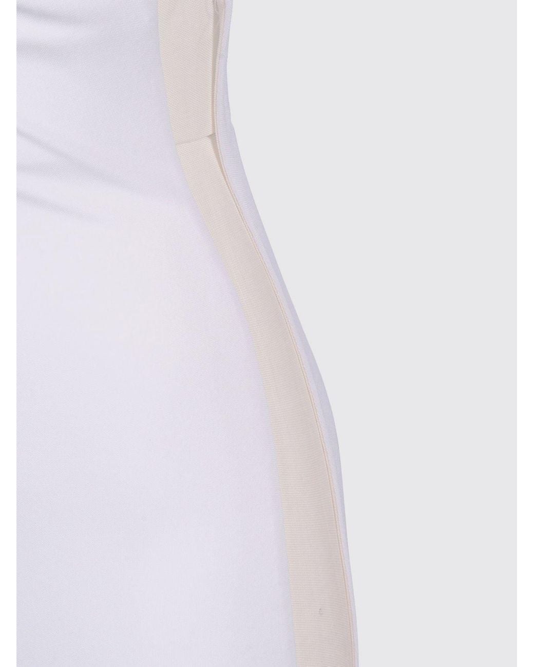 Elisabetta Franchi White Jersey One Shoulder Dress