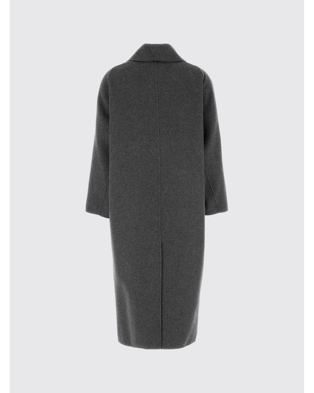 Abrigo Cruzado De Lana Virgen Max Mara de color Black