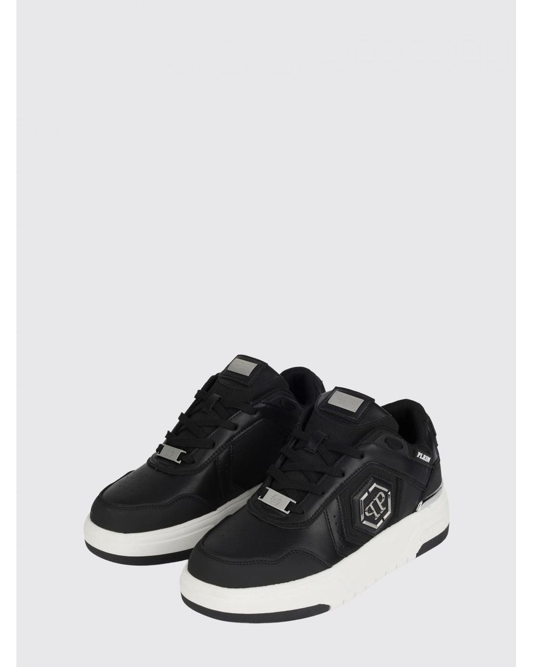 Philipp Plein Black Runner Hexagon Predator Lace-Up Sneakers