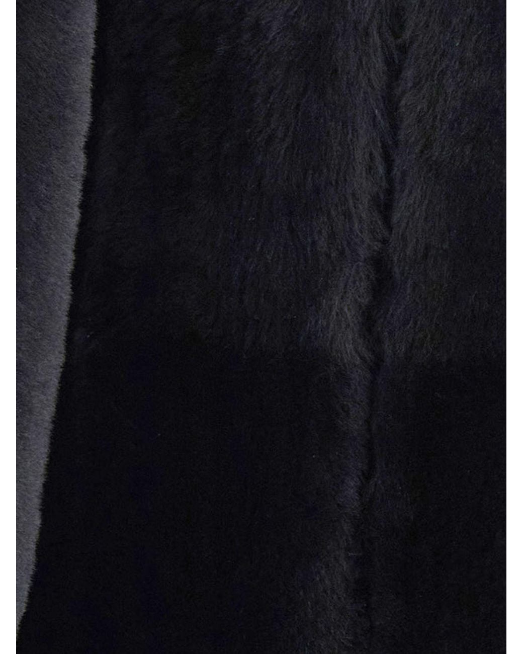 Yves Salomon Blue Long Crew-Neck Shearling Coat