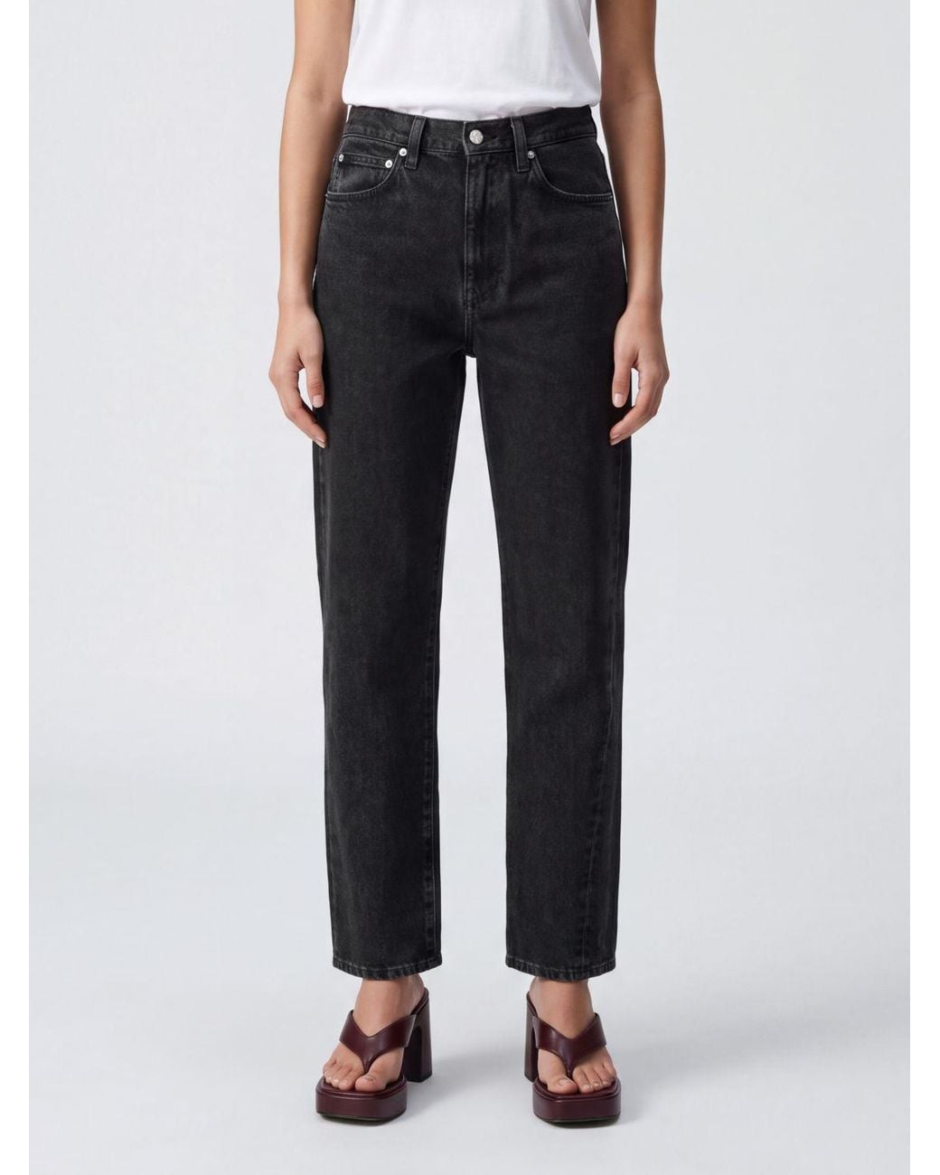 Totême Black Mid-Rise Straight Jeans