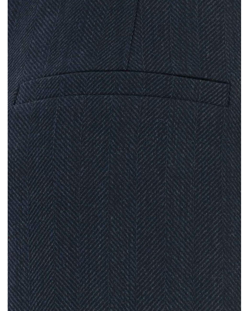 Brunello Cucinelli Blue Tailored Wide-Leg Virgin Wool Trousers With Pleats