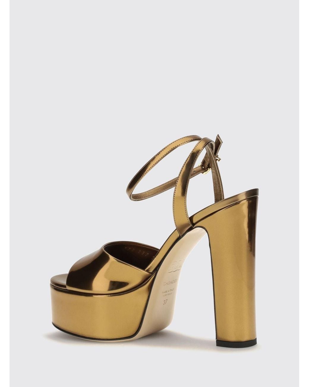 Casadei Metallic Patty Interstellar Patent Leather High-Heeled Platform Sandals