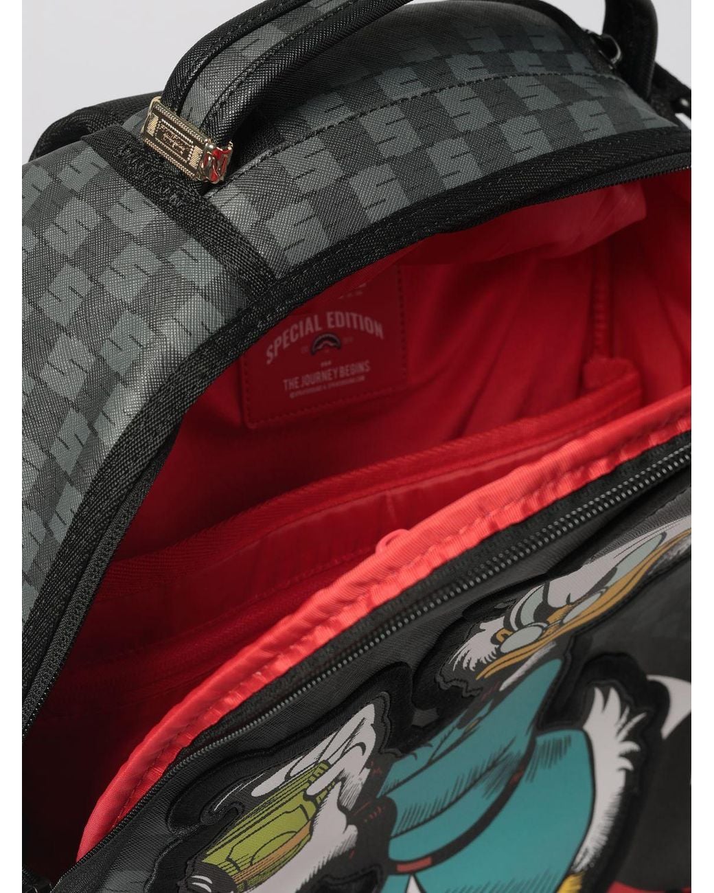Zaino Disney Scrooge Money Con Stampa A Scacchi di Sprayground in Gray da Uomo