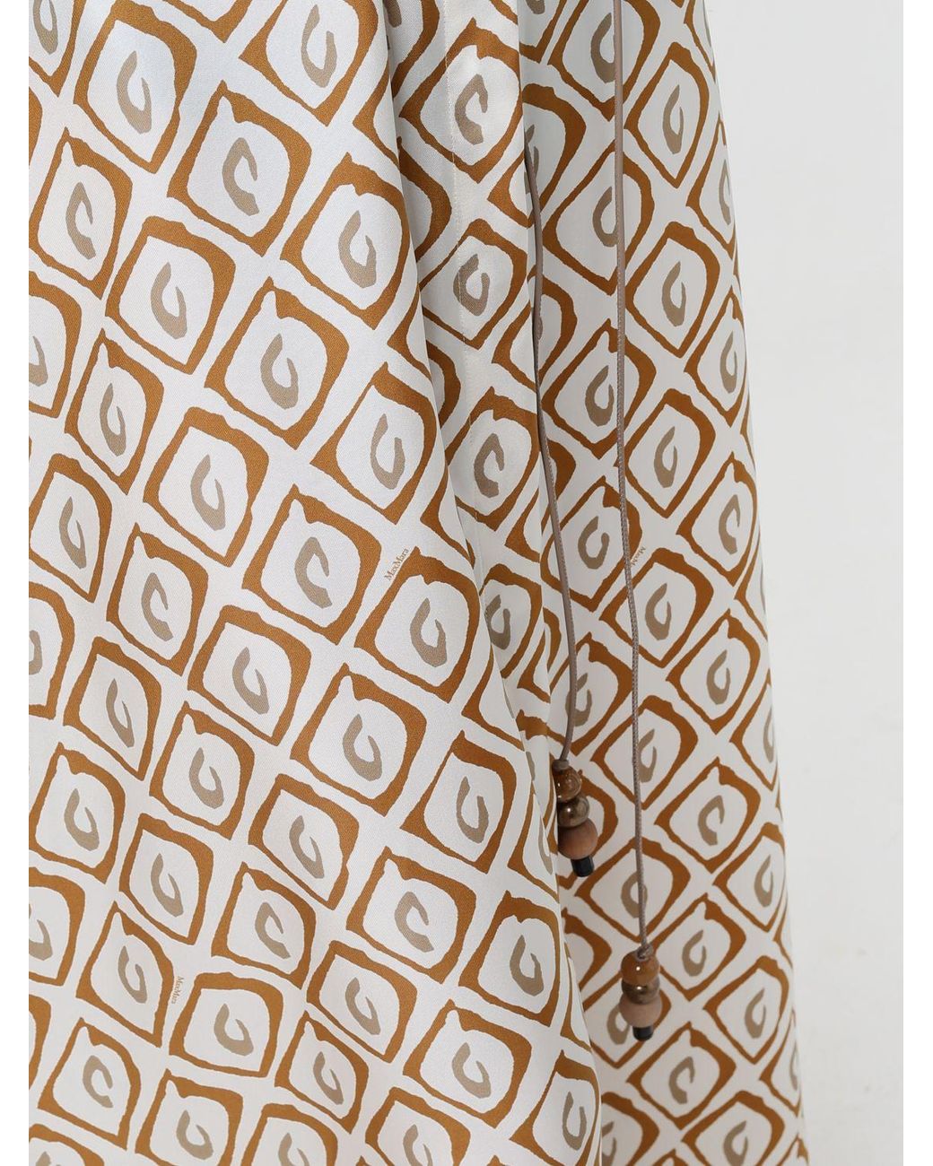 Max Mara Natural Printed Silk Shirt Dress