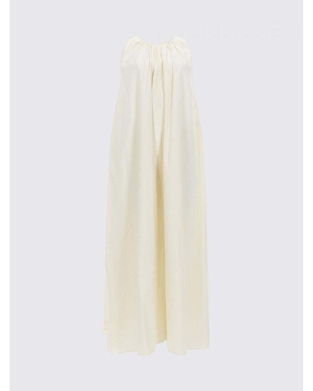 Alysi White Long Cotton Poplin Dress