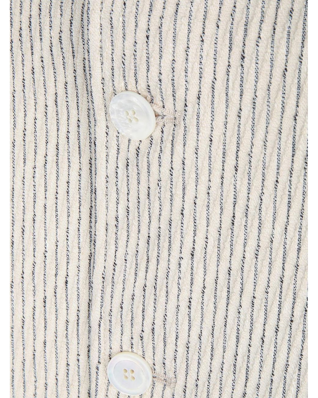 Jacquemus White The Palmier Striped Linen Blend Jacket With Mandarin Collar for men