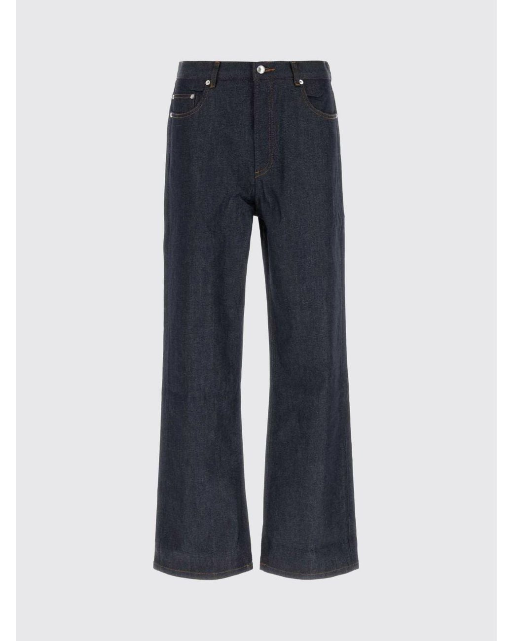 A.P.C. Blue Aaron Mid-Rise Wide-Leg Cotton Denim Jeans With Five Pockets for men