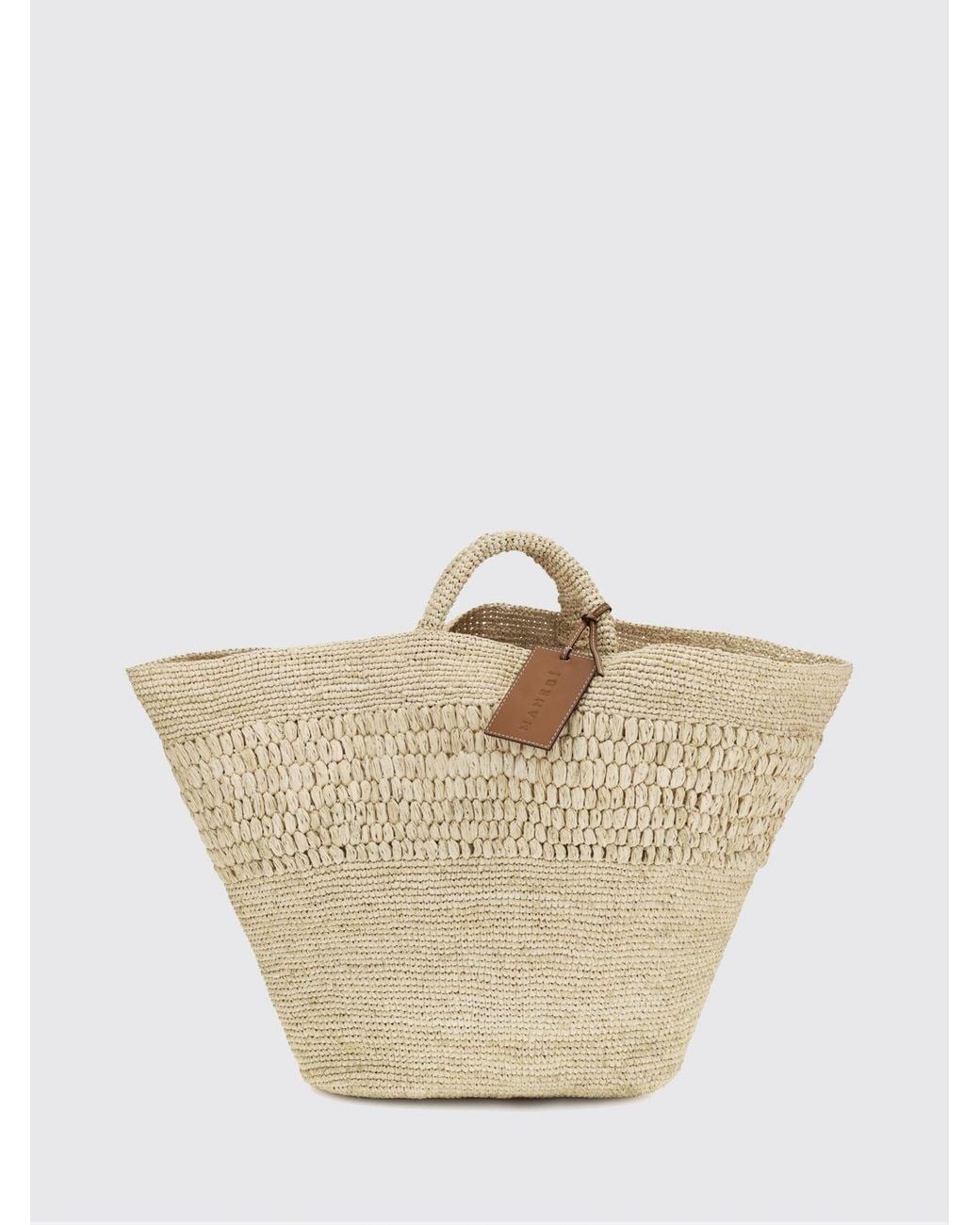 Manebí Natural Fiji Flared Crochet Raffia Tote Bag