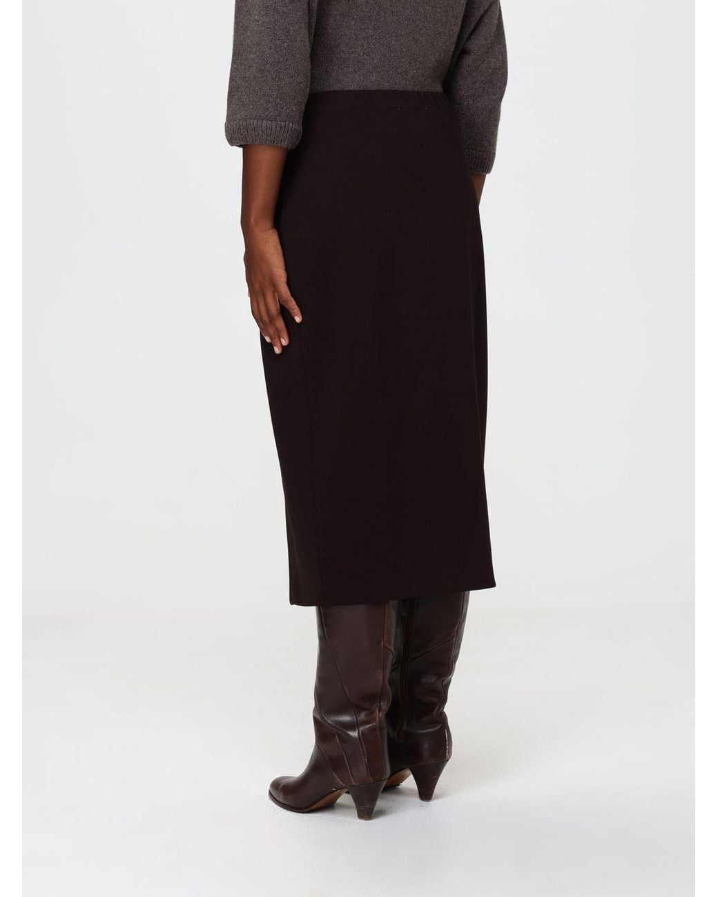 Liviana Conti Black Midi Pencil Skirt