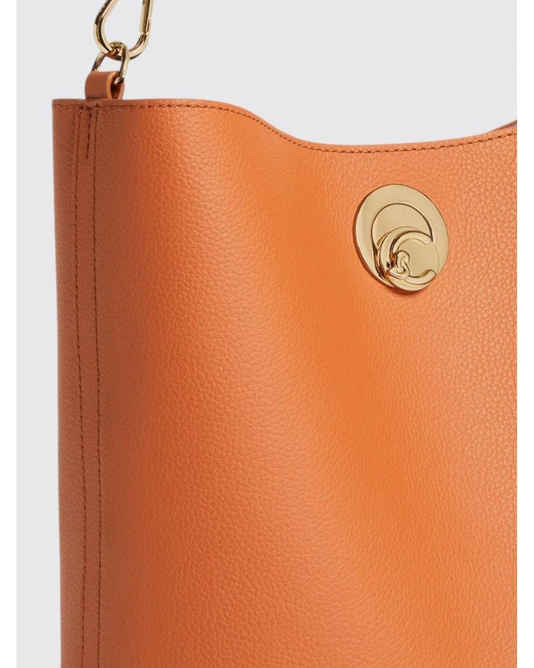 Coccinelle Orange Nikla Grained Leather Bucket Bag