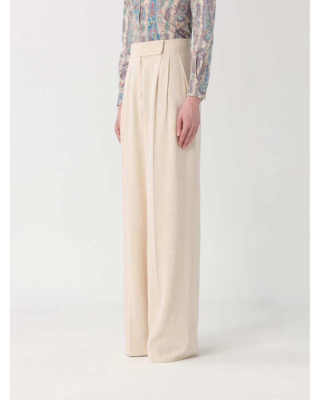 Etro Natural Classic Silk Blend Trousers