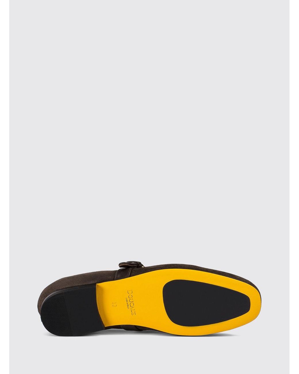 Doucal's White Mary Jane Suede Flats With Strap