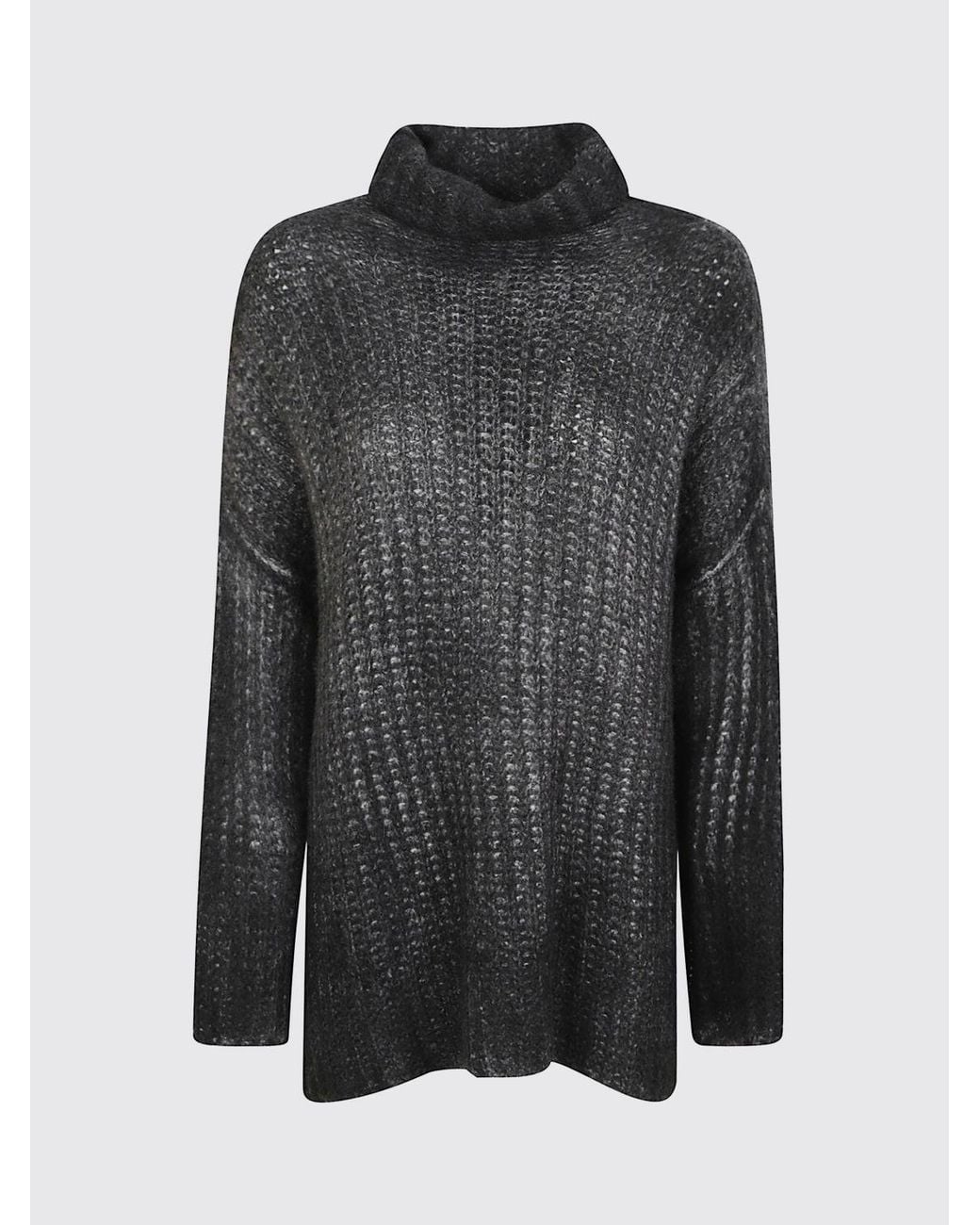 Avant Toi Gray Pure Cashmere Roll Neck Jumper With Dropped Shoulders