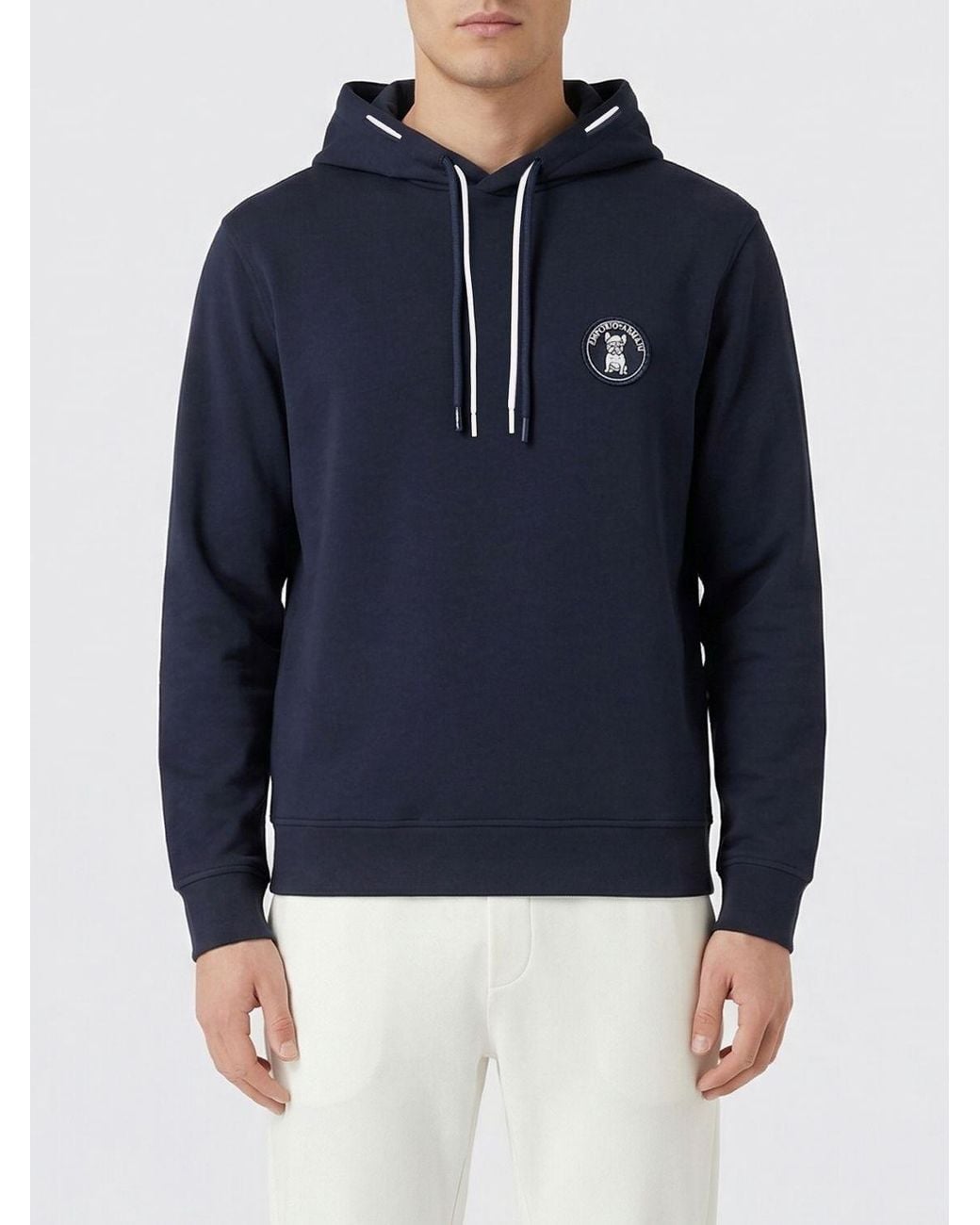Emporio Armani Blue Cotton Blend Hoodie for men