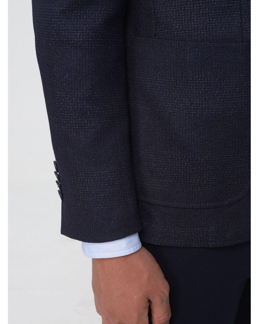 Manuel Ritz Blue Slim Fit Single-Breasted Viscose Blend Blazer With Classic Lapels for men