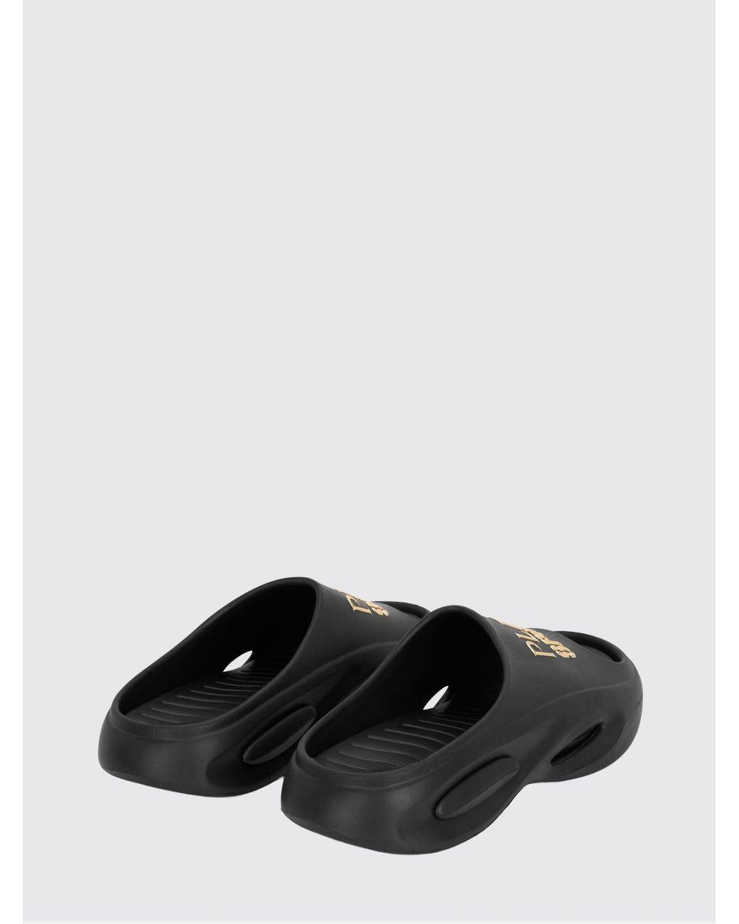 Philipp Plein White Rubber Slide Sandals With Printed Logo for men
