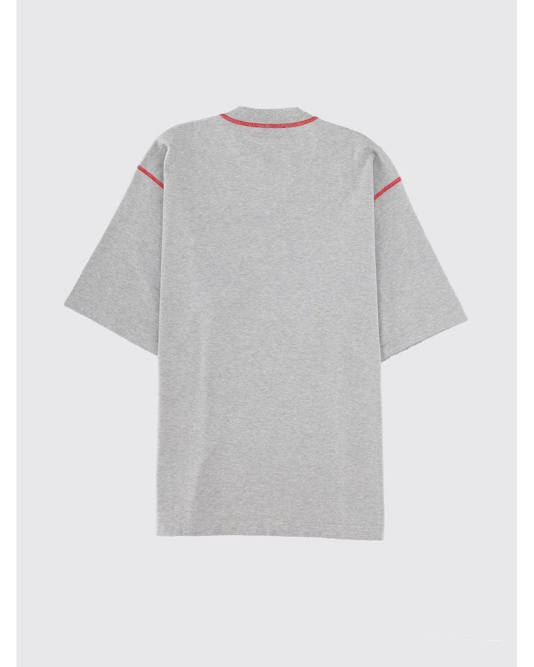 Dolce & Gabbana Gray Dolce &Amp Gabbana Cotton Crewneck T-Shirt With Contrast Logo for men