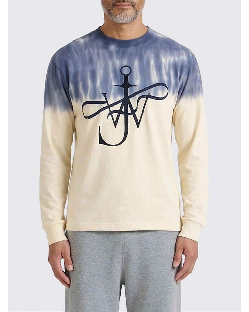 J.W. Anderson Blue Cotton T-Shirt With Logo for men