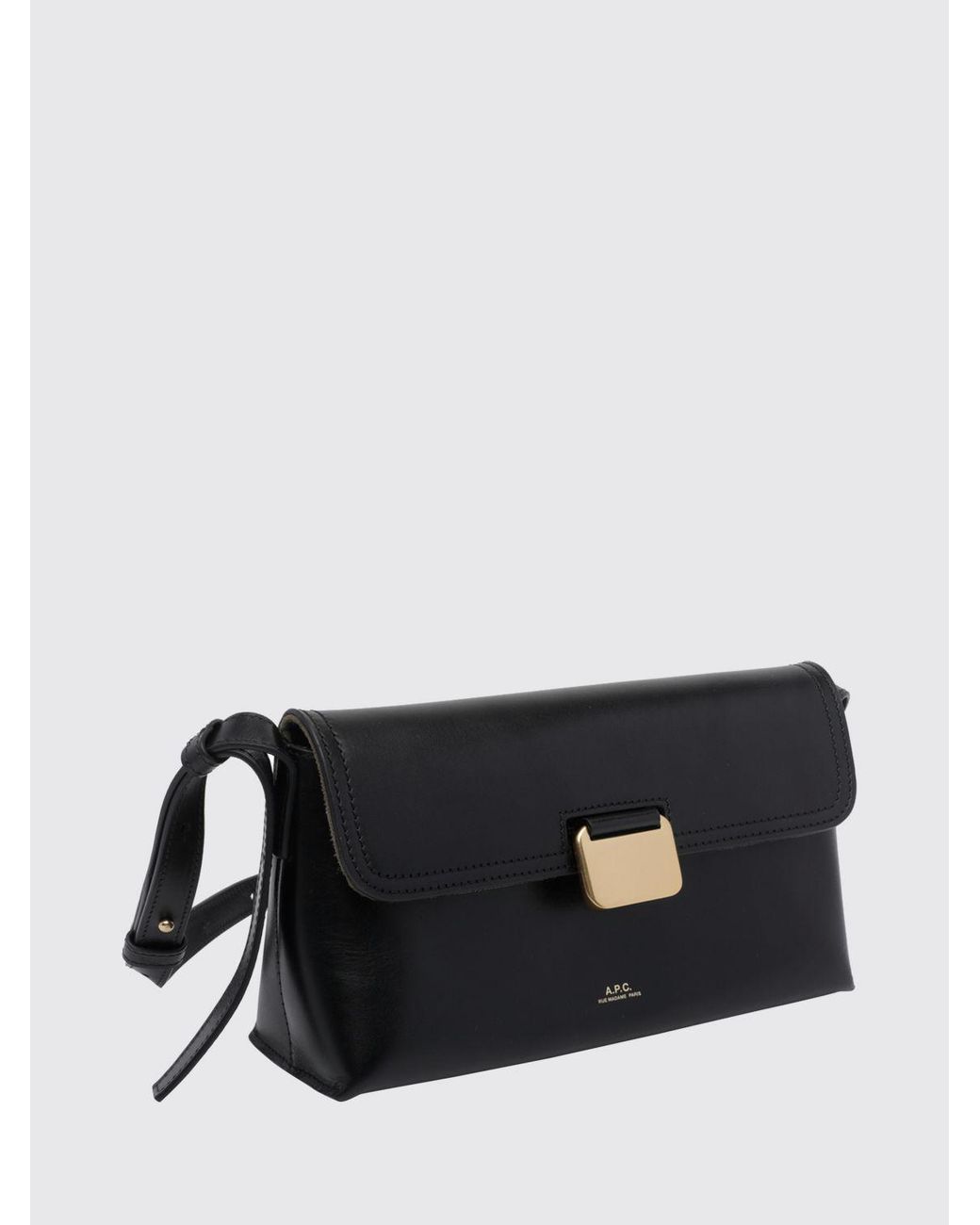 A.P.C. Black Simone Small Calf Leather Crossbody Bag With Flap