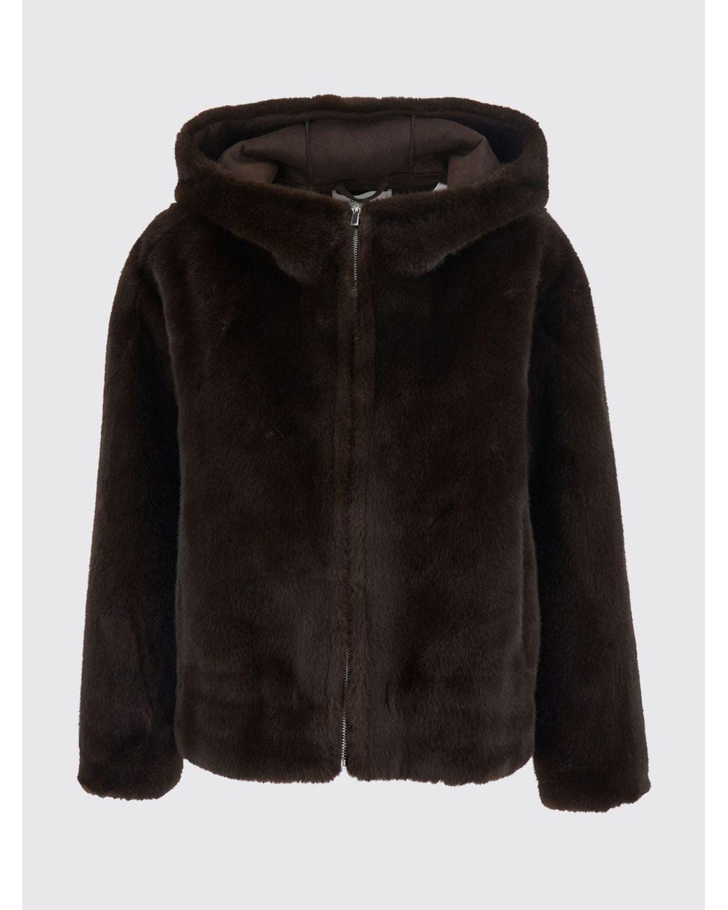 Ba&sh Black Organic Cotton Faux-Fur Jacket With Zip Closure