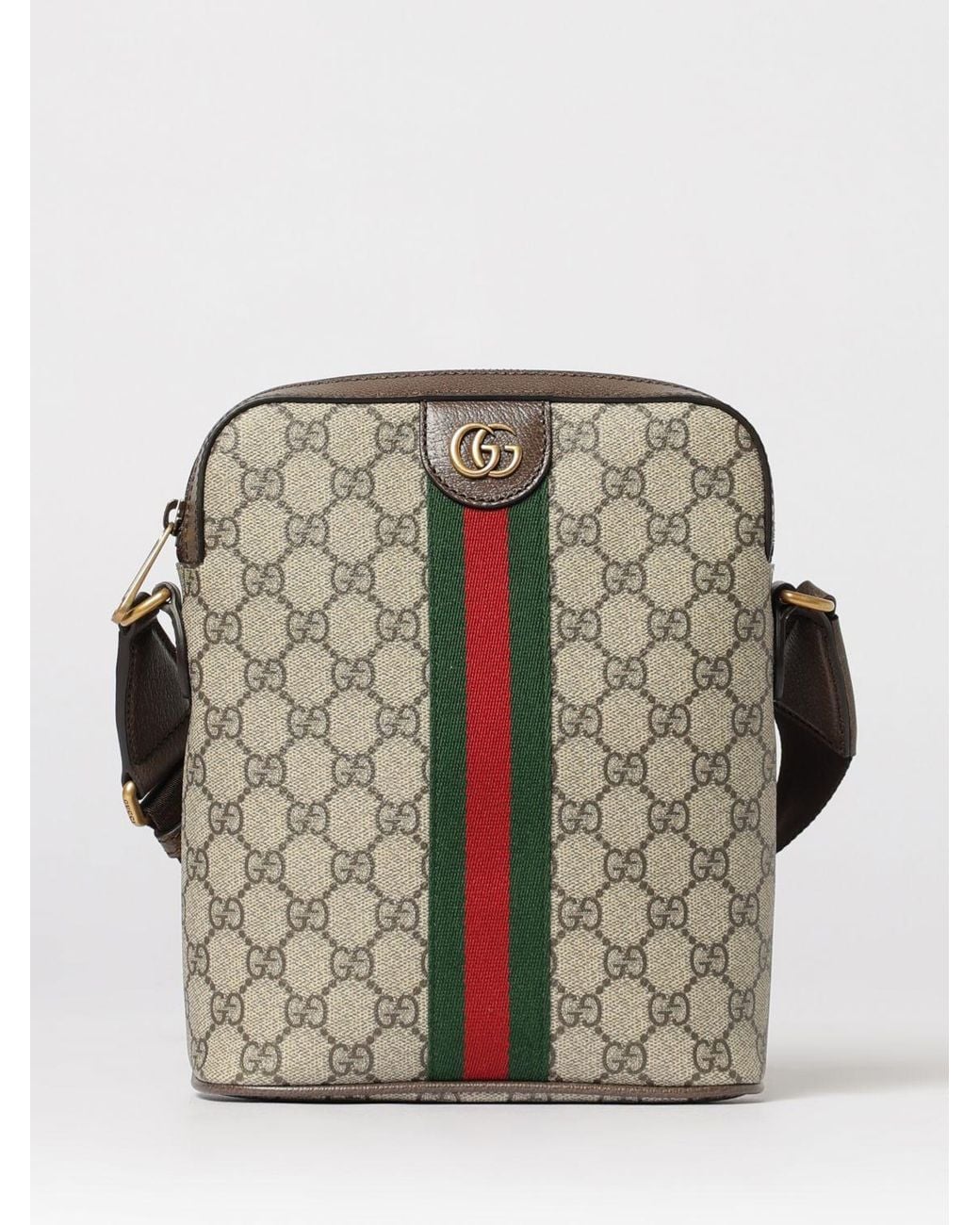 Gucci Natural Ophidia Gg Supreme Canvas Crossbody Bag With Web Stripe for men