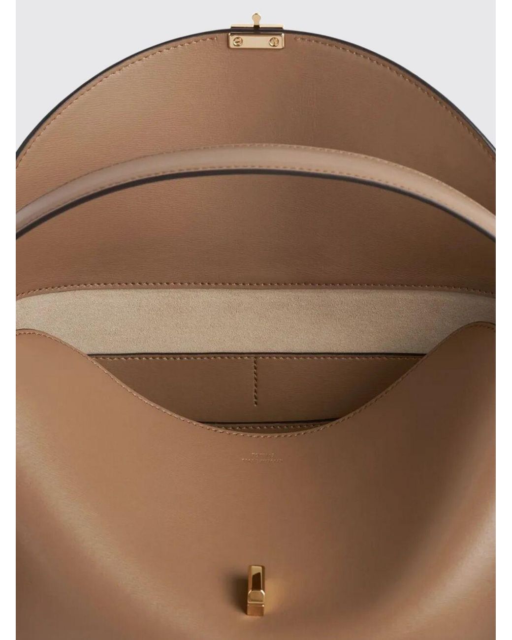 Totême Natural T-Lock Leather Handbag With A Flared Shape And Turn-Lock Closure