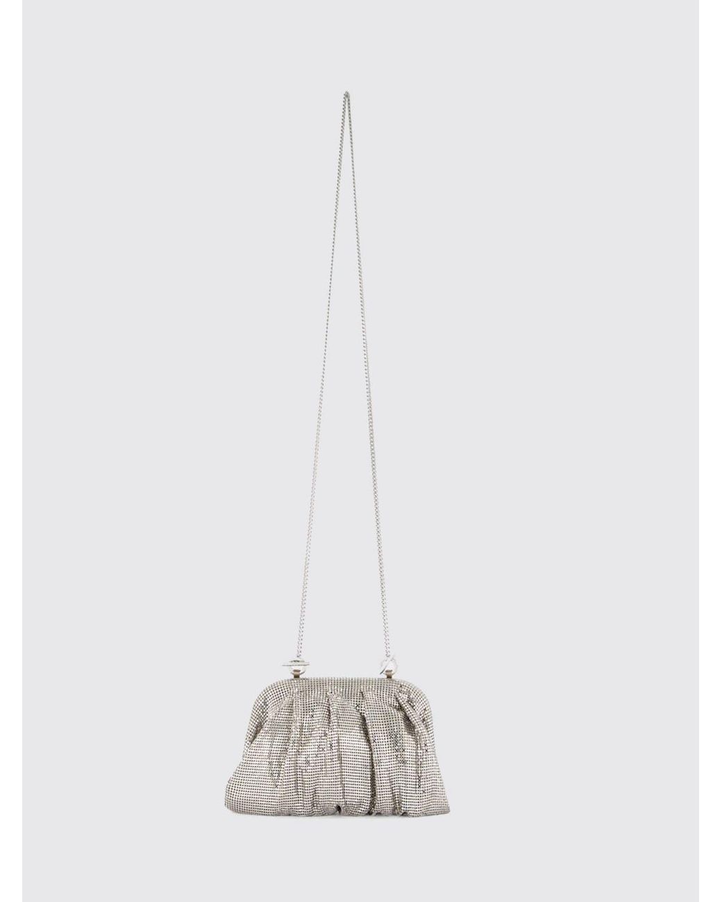 Benedetta Bruzziches Metallic Venus Crystal-Embellished Mini Bag With Removable Strap