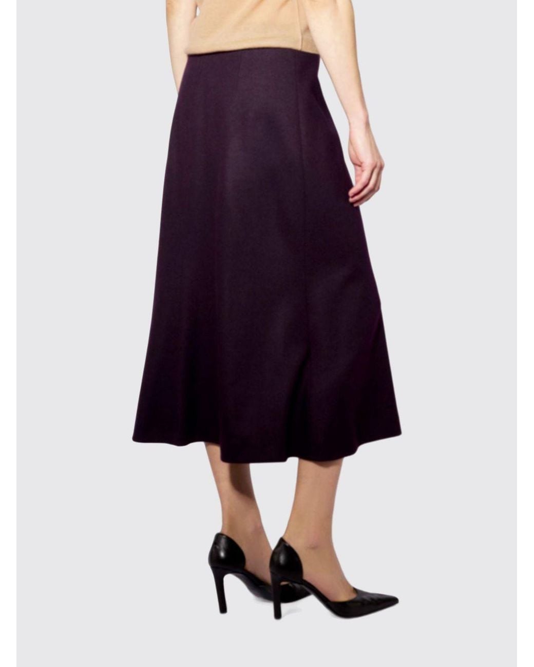 Liviana Conti Purple Arabella Flared Midi Skirt