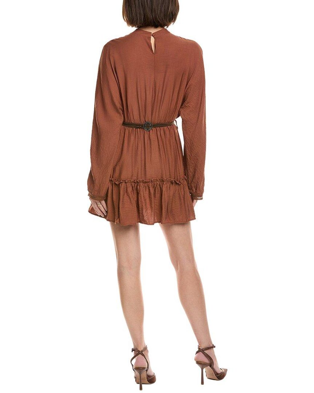 Seraphin Brown Mini Dress