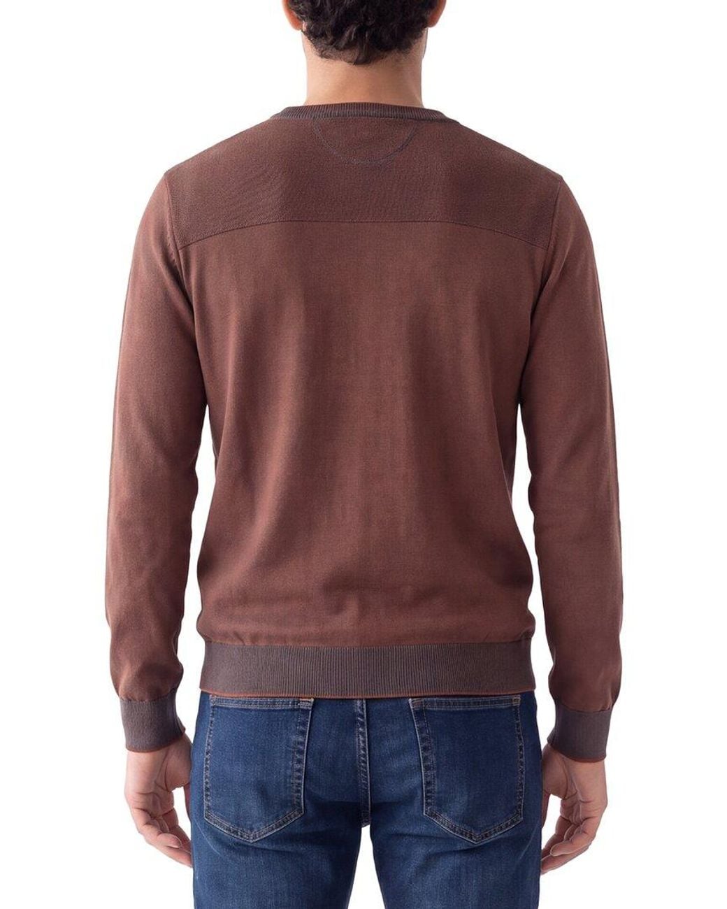 Raffi Red Birdseye V-Neck Sweater for men
