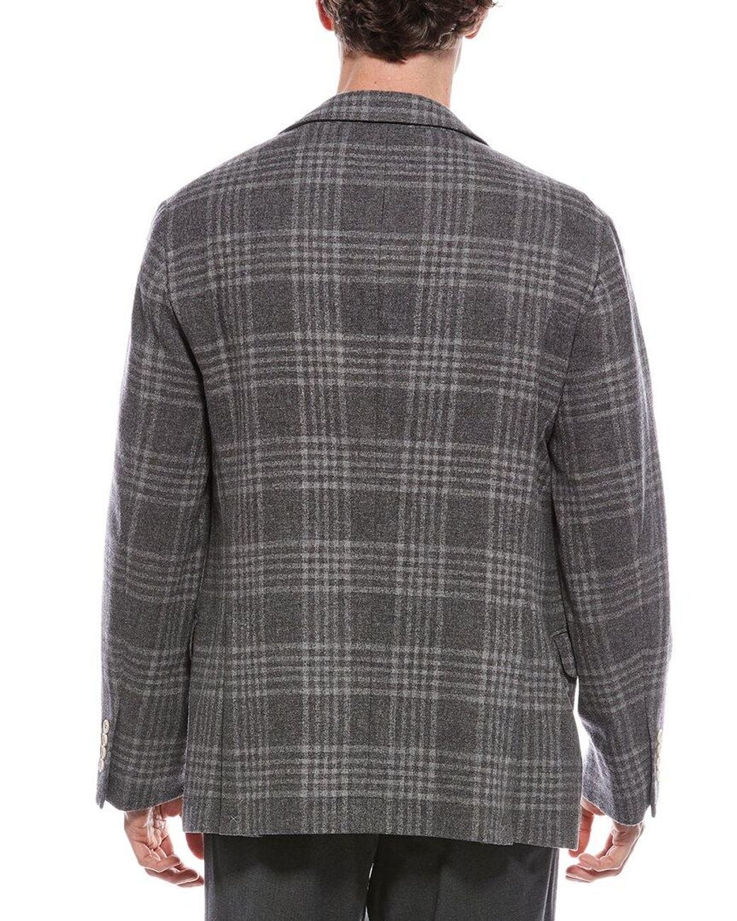 Brunello Cucinelli Gray Wool & Silk-blend Jacket for men