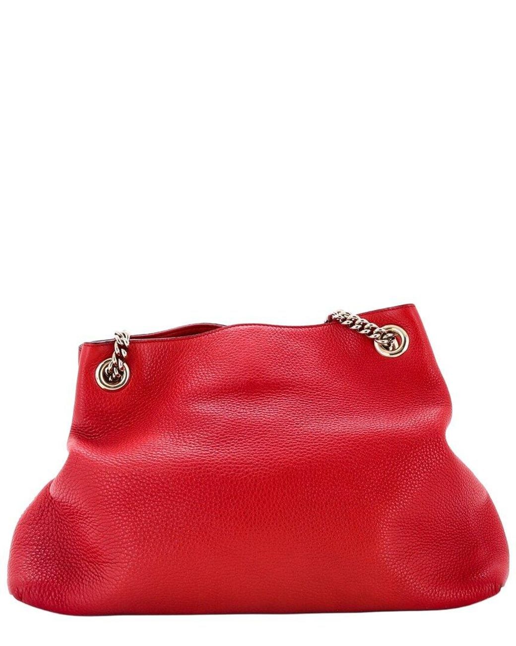 Gucci Red Leather Soho Chain Strap Shoulder Bag Medium (Authentic Pre-Loved)