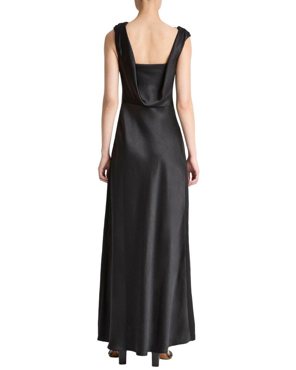 Vince Black Draped Cowl Maxi Dress