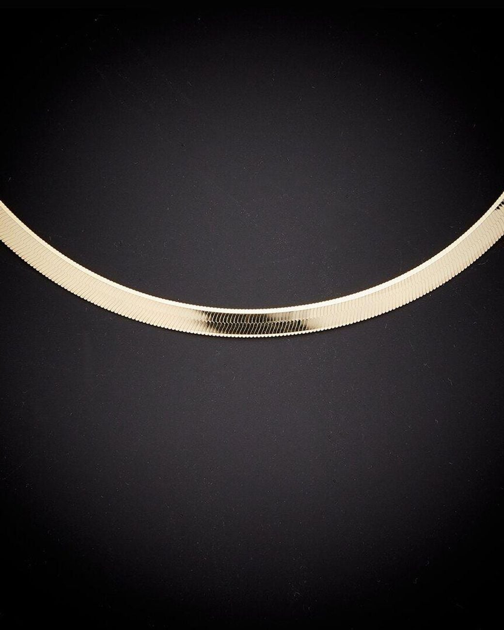 Italian Gold Black 14k Herringbone Chain Necklace