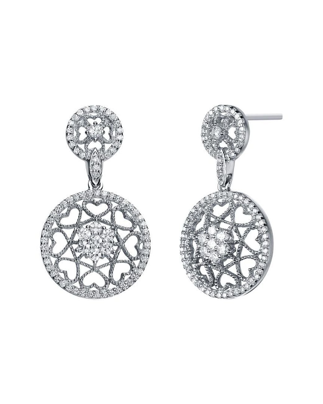 Genevive Jewelry Metallic Silver Cz Earrings