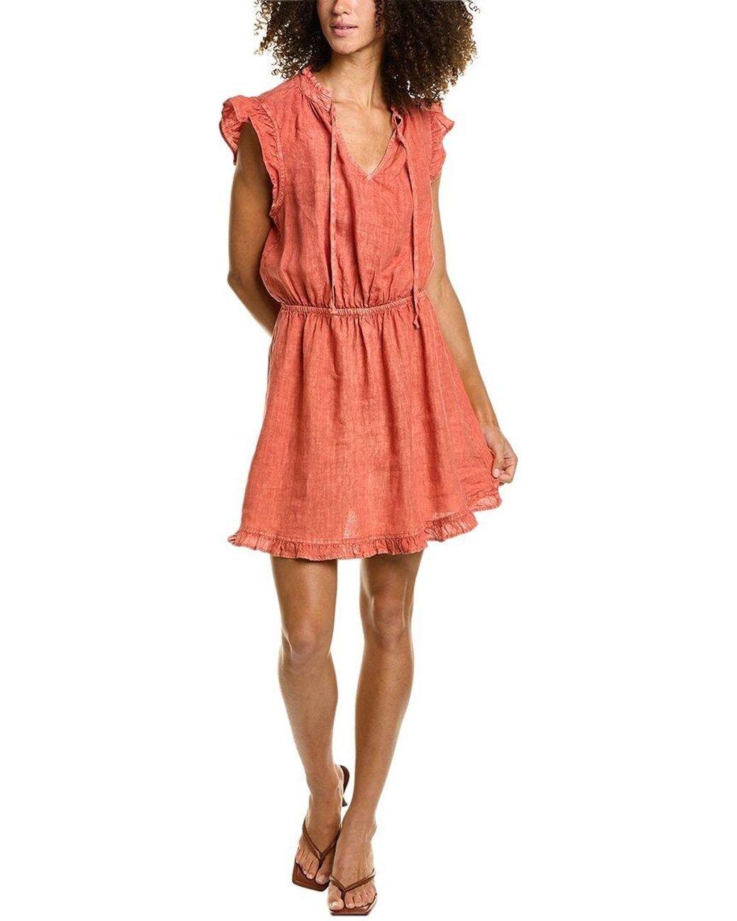 bella dahl ruffle sleeve tiered dress