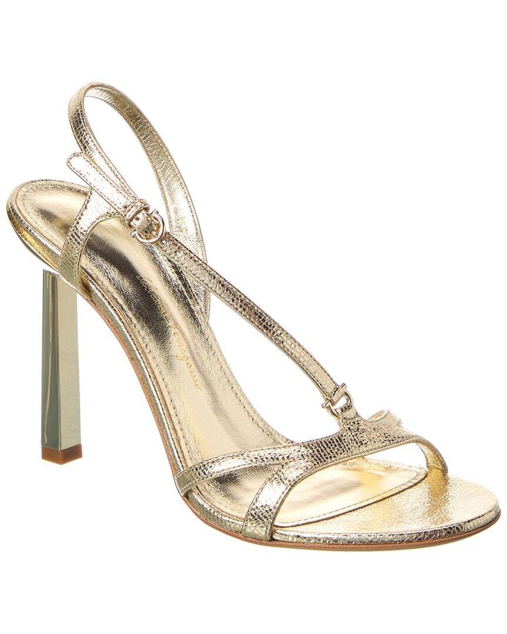 Ferragamo Metallic Jole X5 Leather Sandal