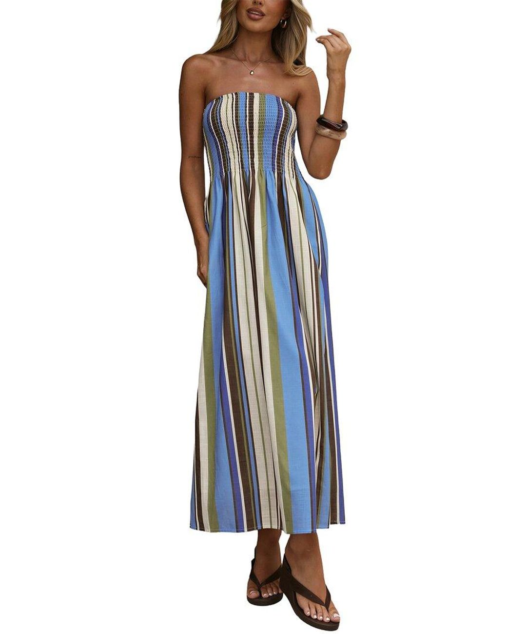 LOEY Blue Off-The-Shoulder Maxi Dress