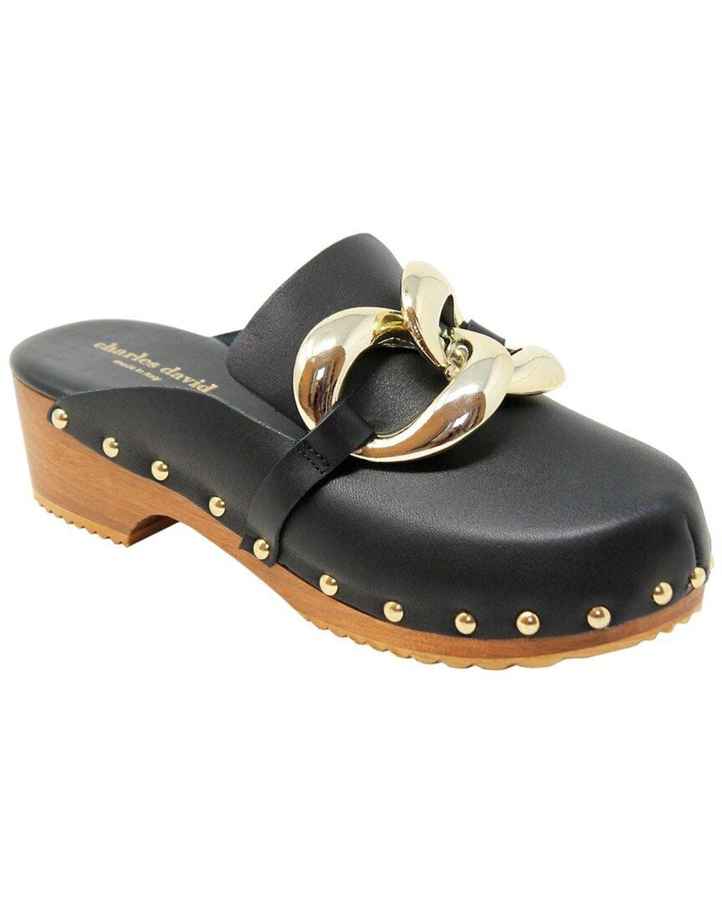 Charles David Black Siena Leather Clog