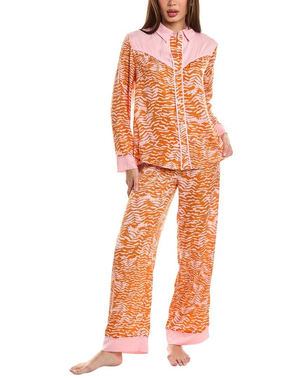 Room Service Pjs Polyester Western Pajama Set in Orange Lyst UK
