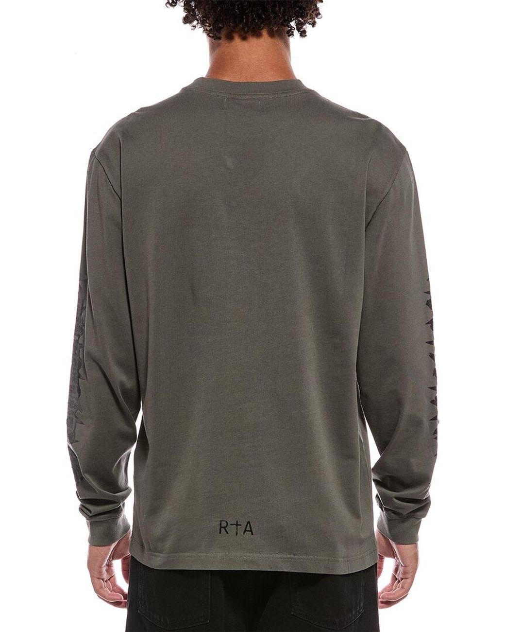 RTA Gray Lawrence Long Sleeve T-Shirt for men