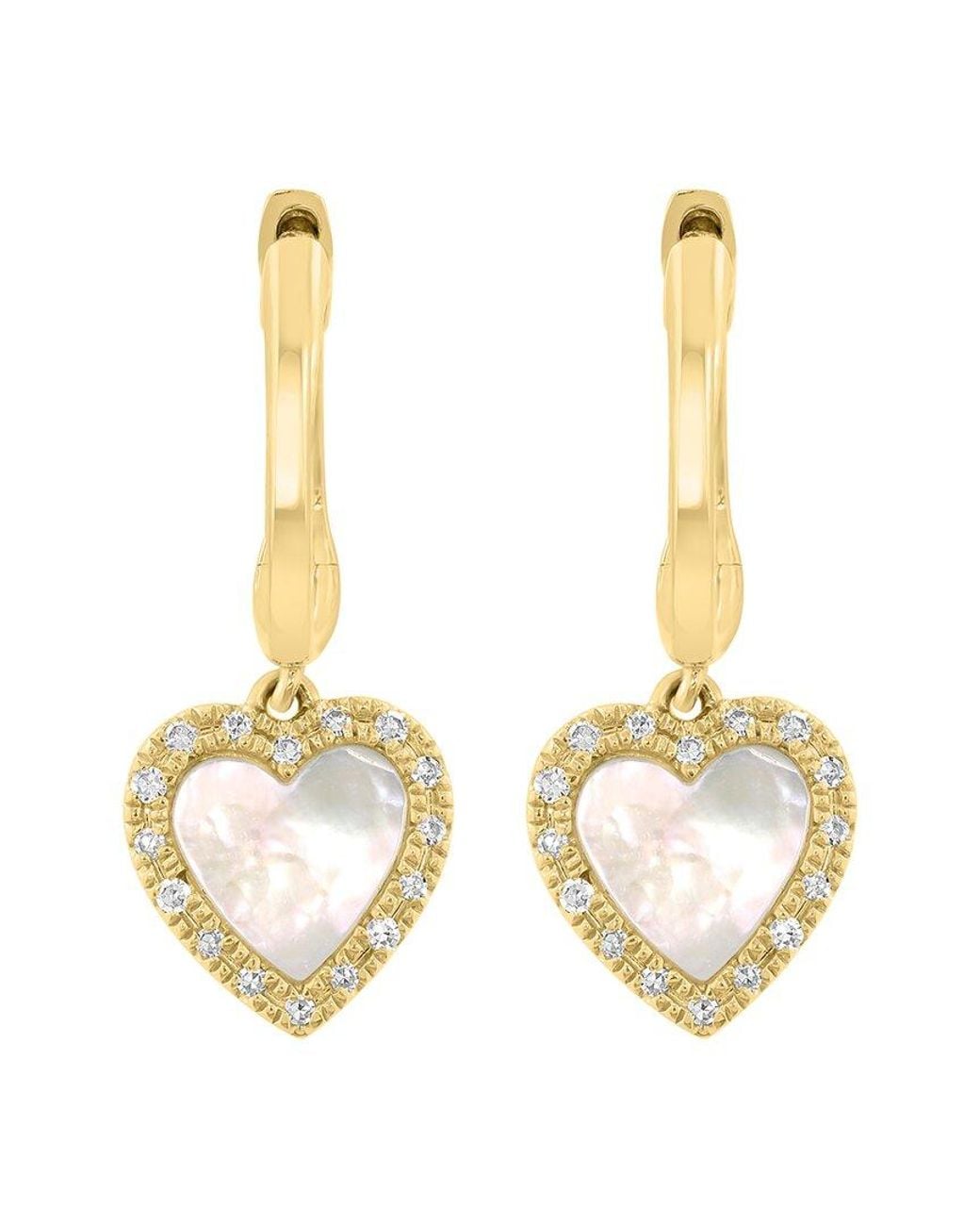 Effy Fine Jewelry Metallic 14K 0.09 Ct. Tw. Diamond & 6Mm Pearl Earrings