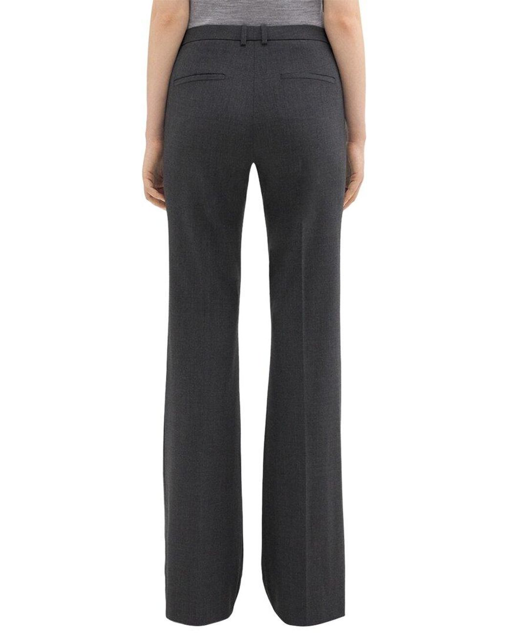 Theory Black Demitria Traceable Wool-Blend Pant