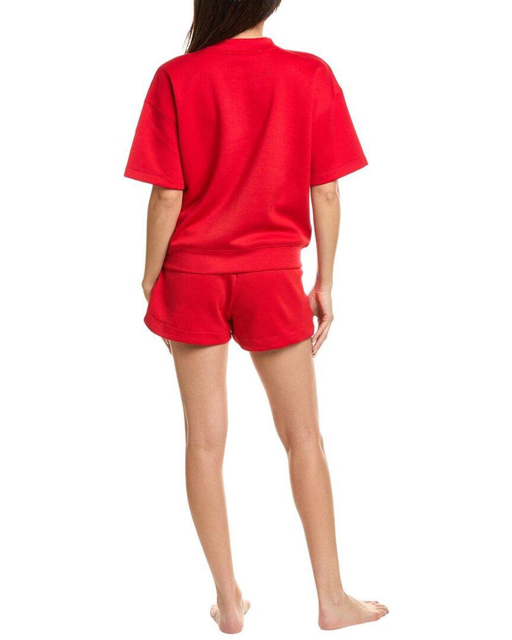 Marion Red 2Pc Banded T-Shirt & Short Set