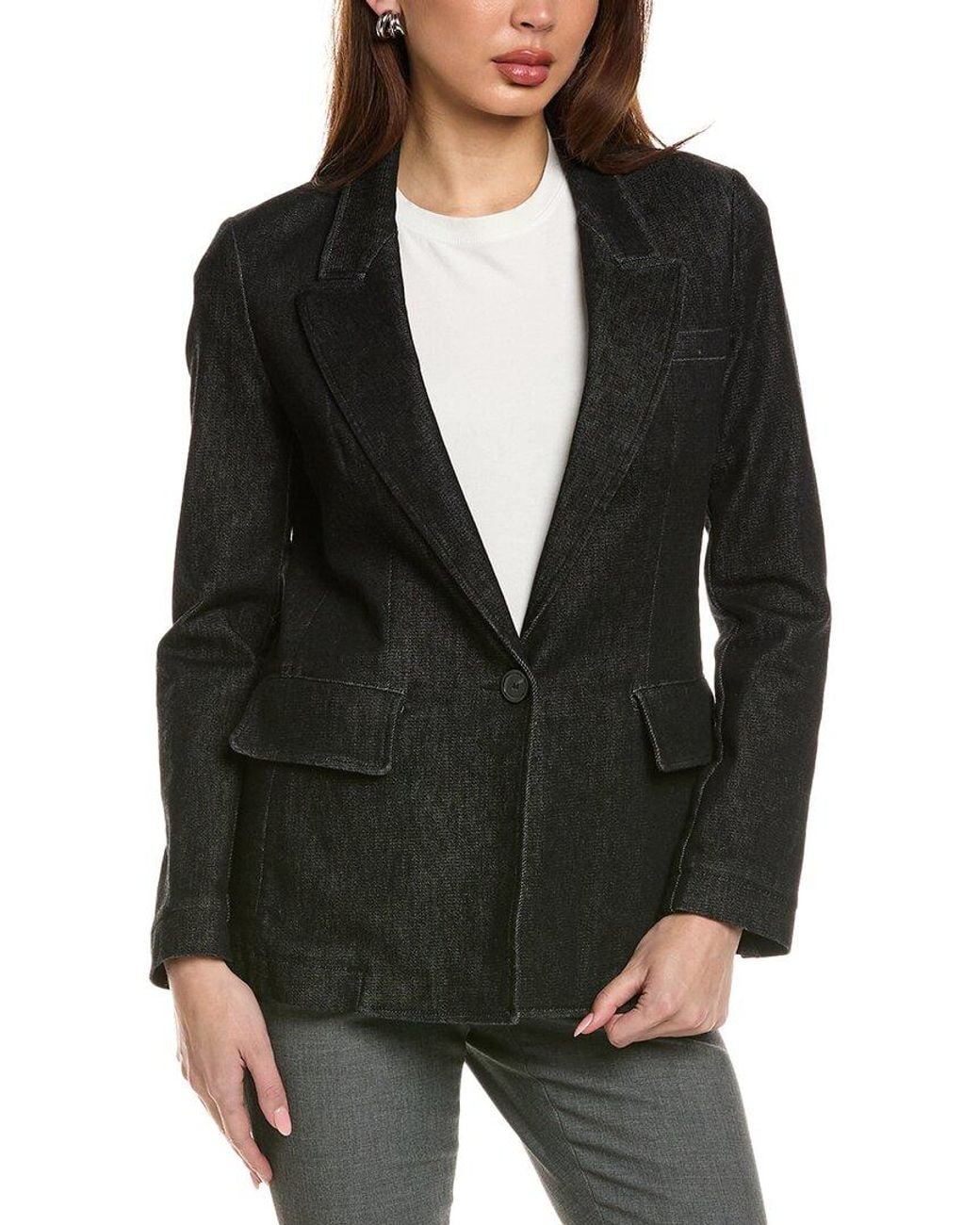 Piazza Sempione Black Denim Blazer