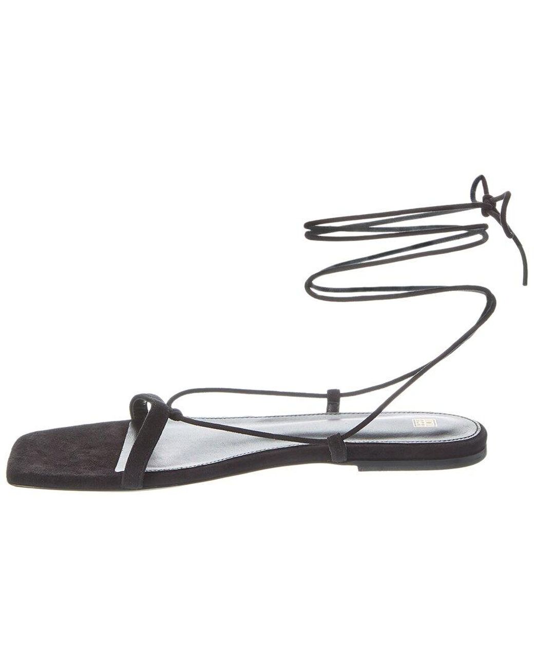 Totême Metallic Tie-fastening Suede Sandal